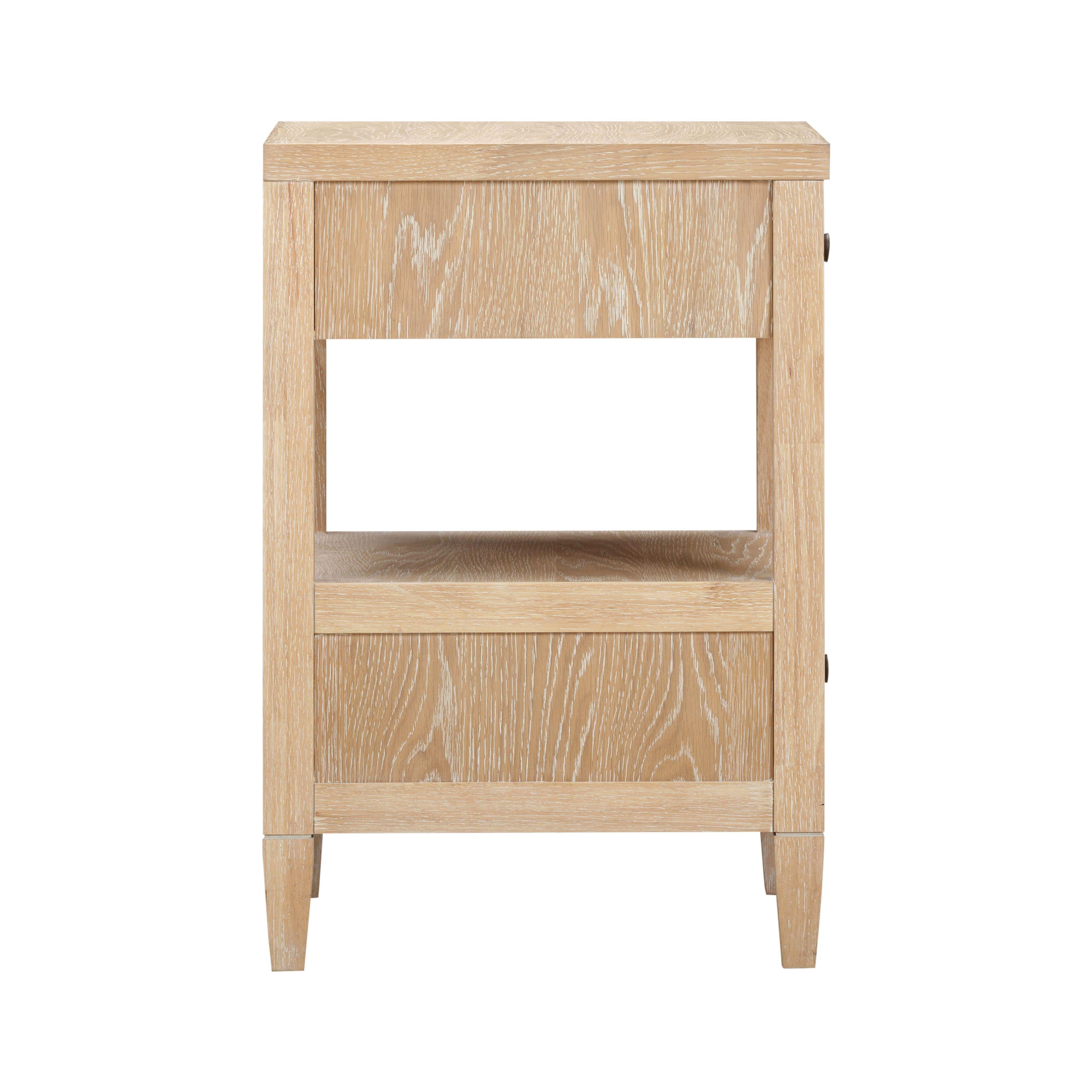 Bristol Park 20 Whitewashed Oak Wood 2-Drawer Nightstand