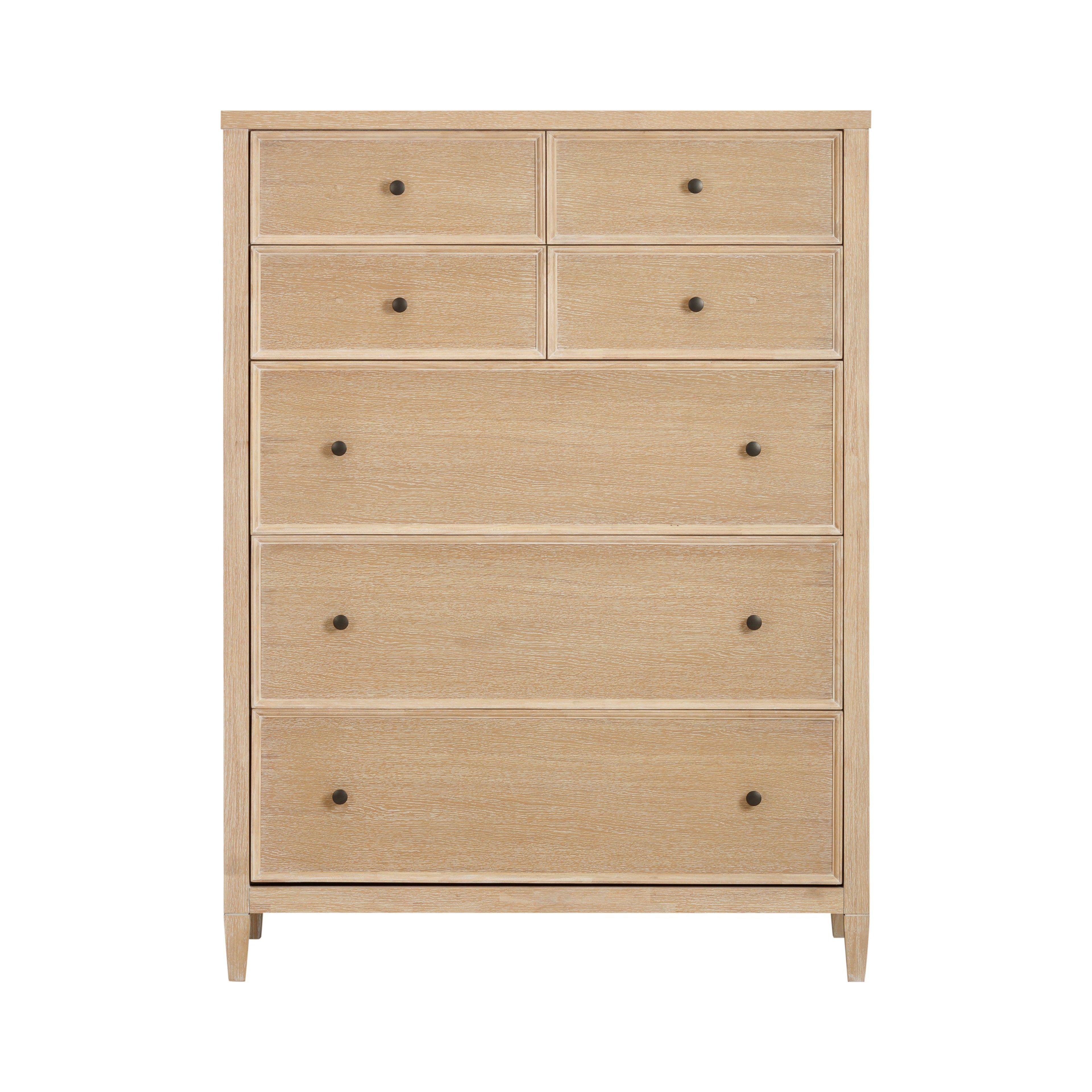 Bristol Park 40 Whitewashed Oak Wood 7-Drawer Chest