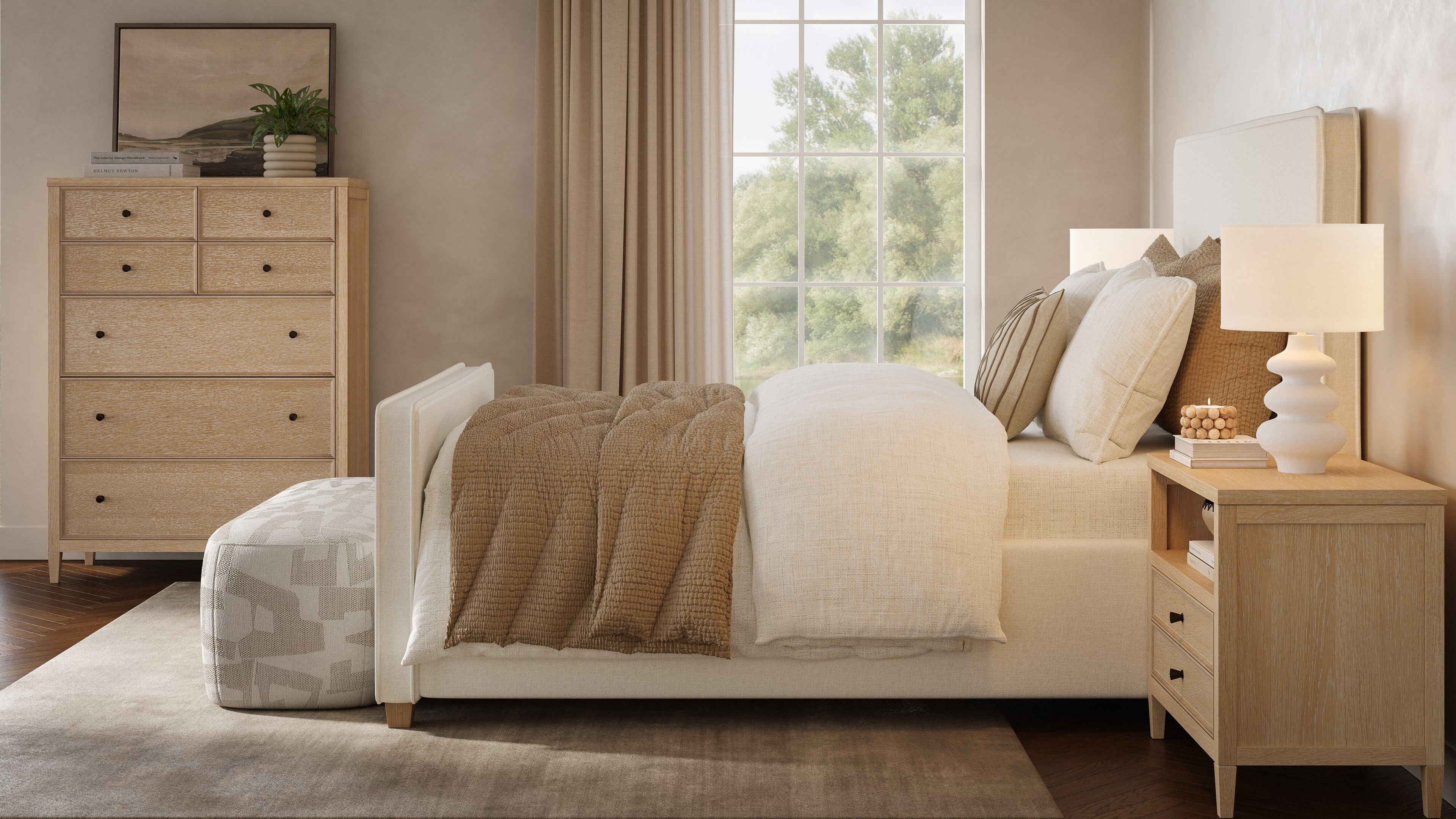 Bristol Park 40 Whitewashed Oak Wood 7-Drawer Chest