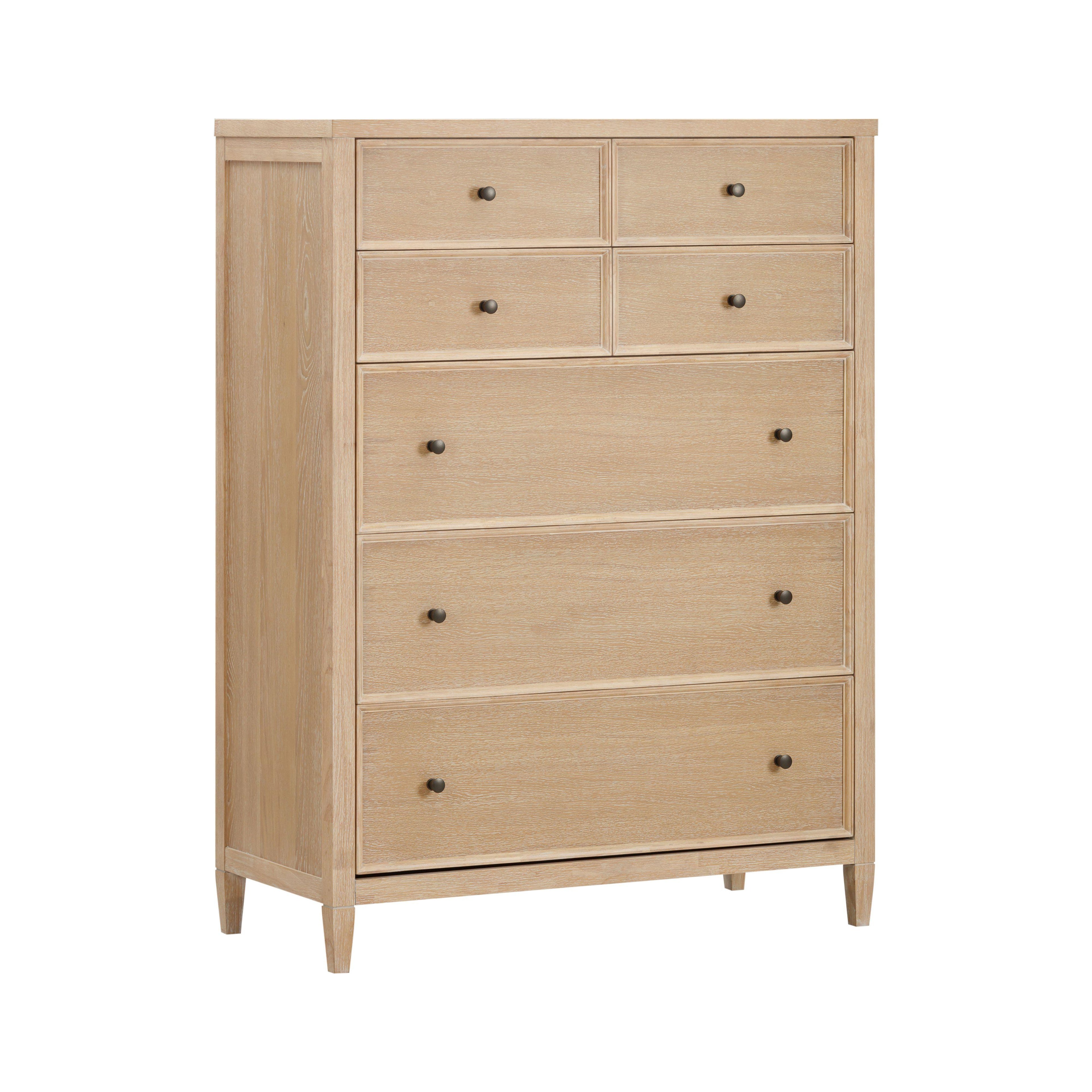 Bristol Park 40 Whitewashed Oak Wood 7-Drawer Chest