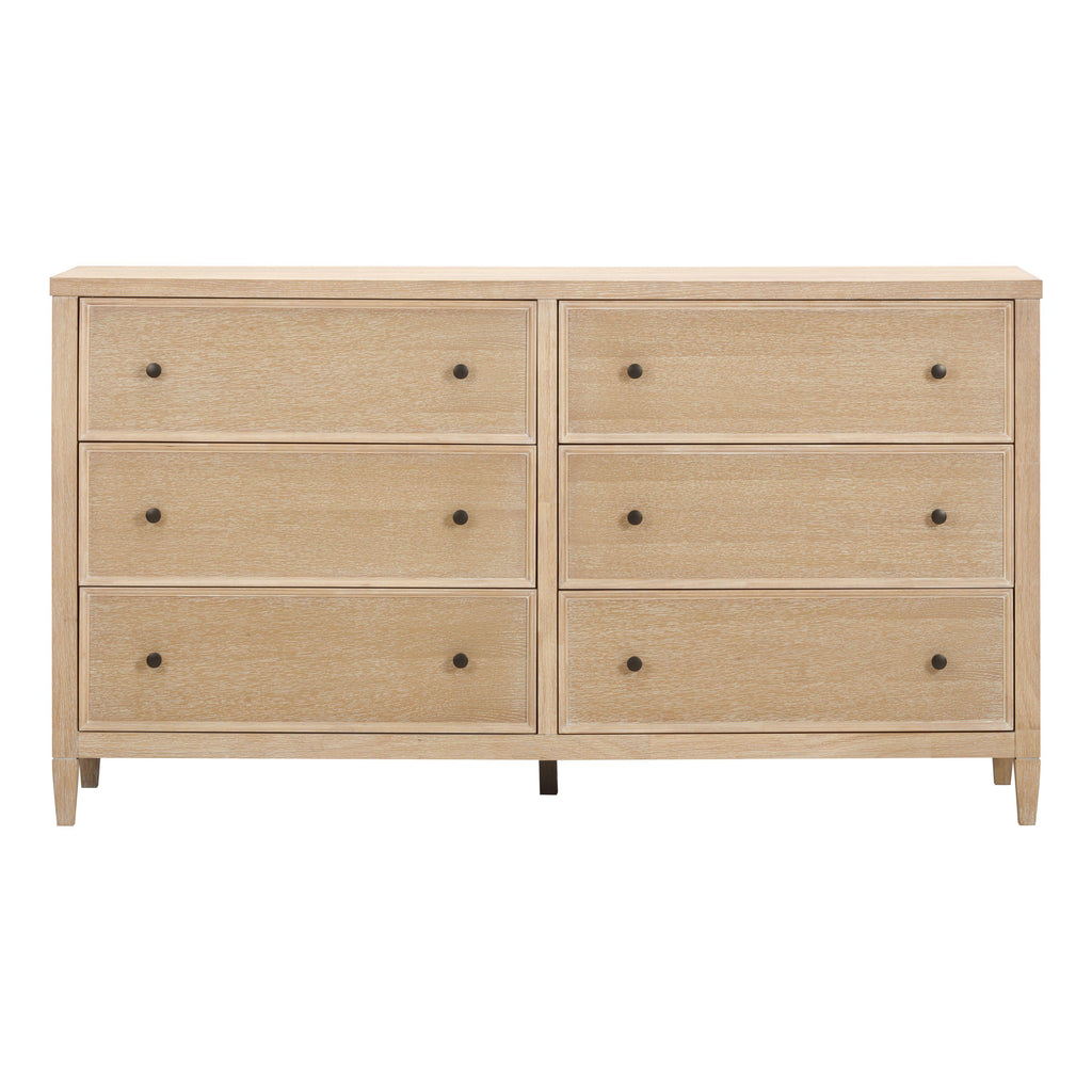 Bristol Park 62 Whitewashed Oak Wood 6-Drawer Dresser