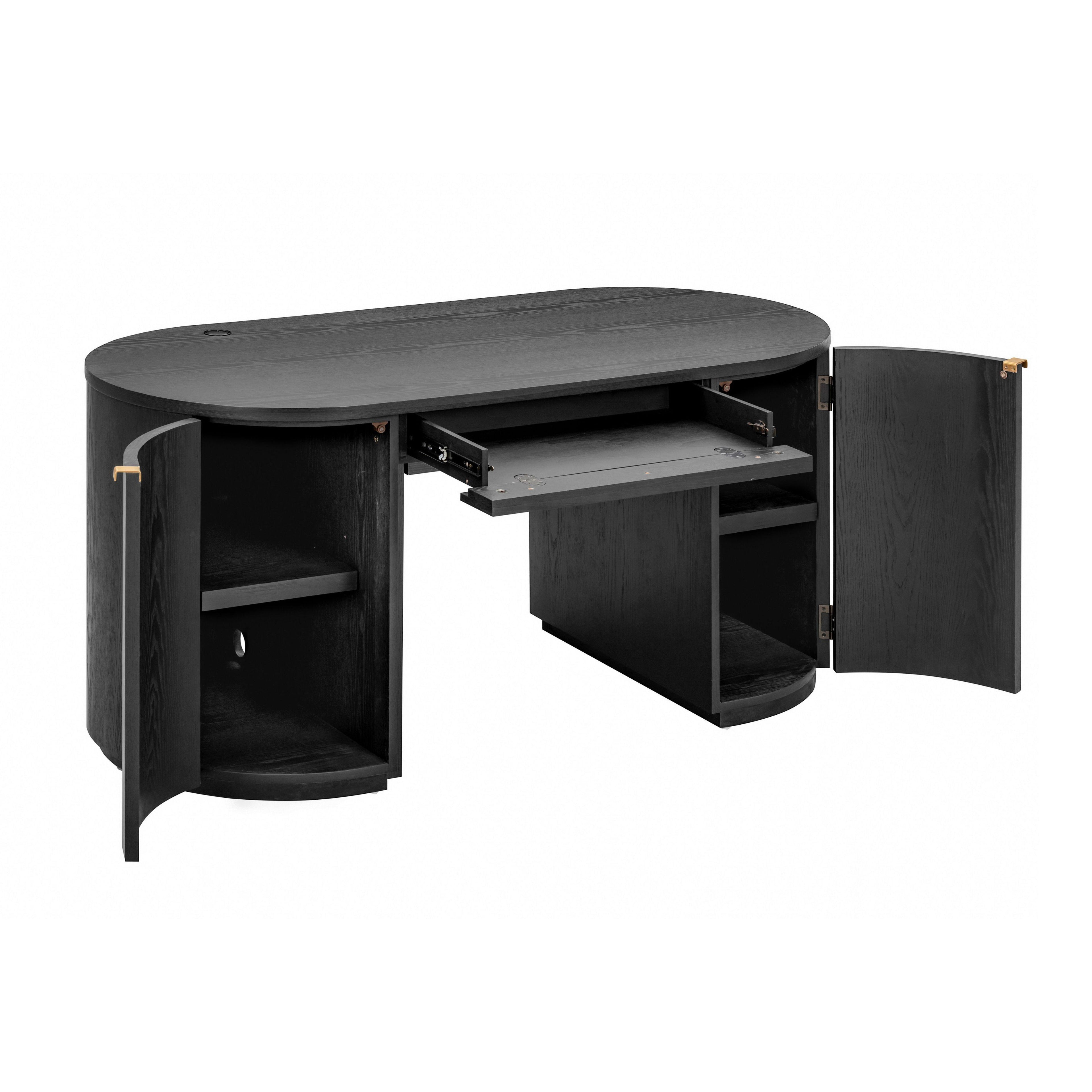 Marlow 64 Wood Executive Desk With Storage