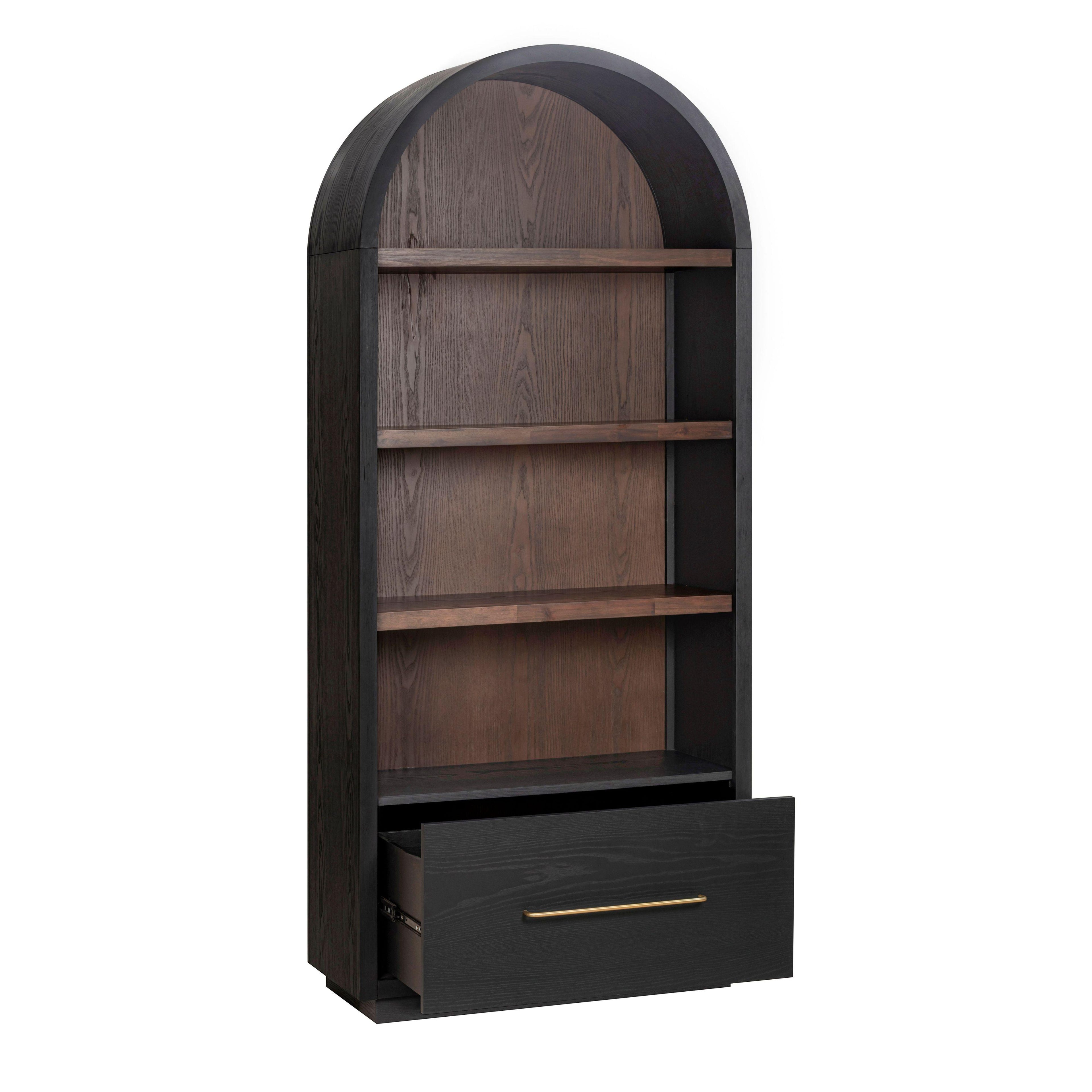 Marlow Wood Bookcase With File Drawer