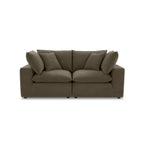Cali 80 Chocolate Brown Performance Velvet Loveseat