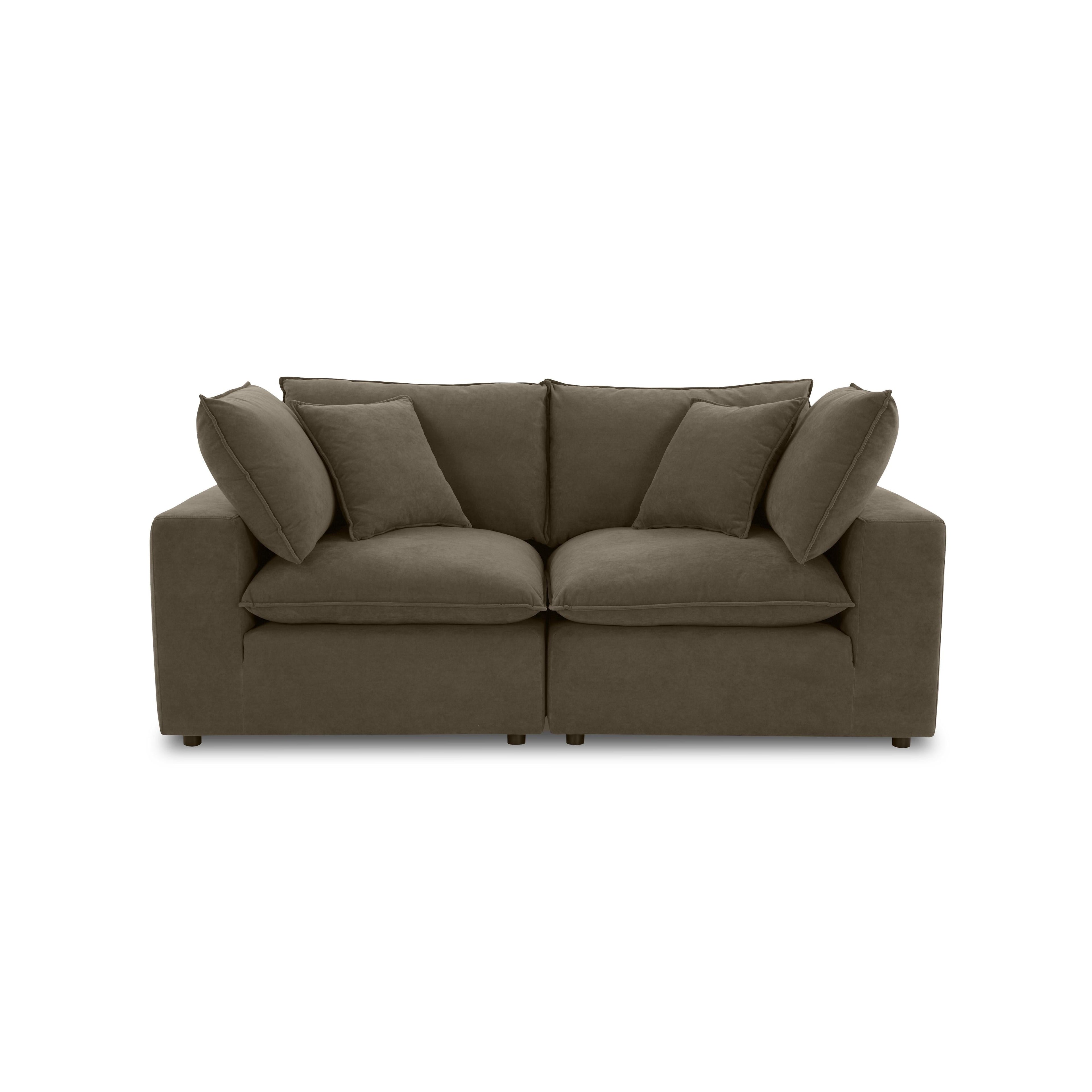 Cali 80 Chocolate Brown Performance Velvet Loveseat