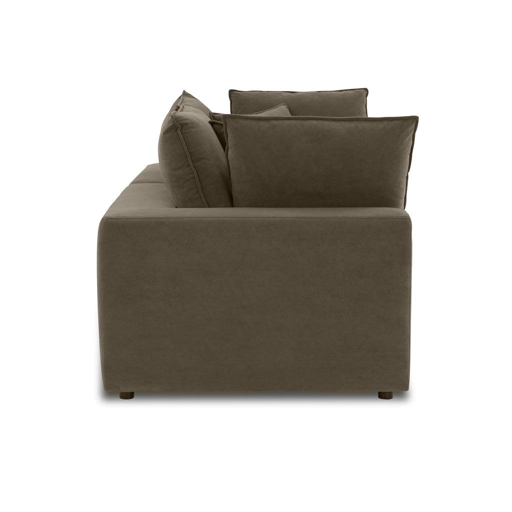 Cali 80 Chocolate Brown Performance Velvet Loveseat