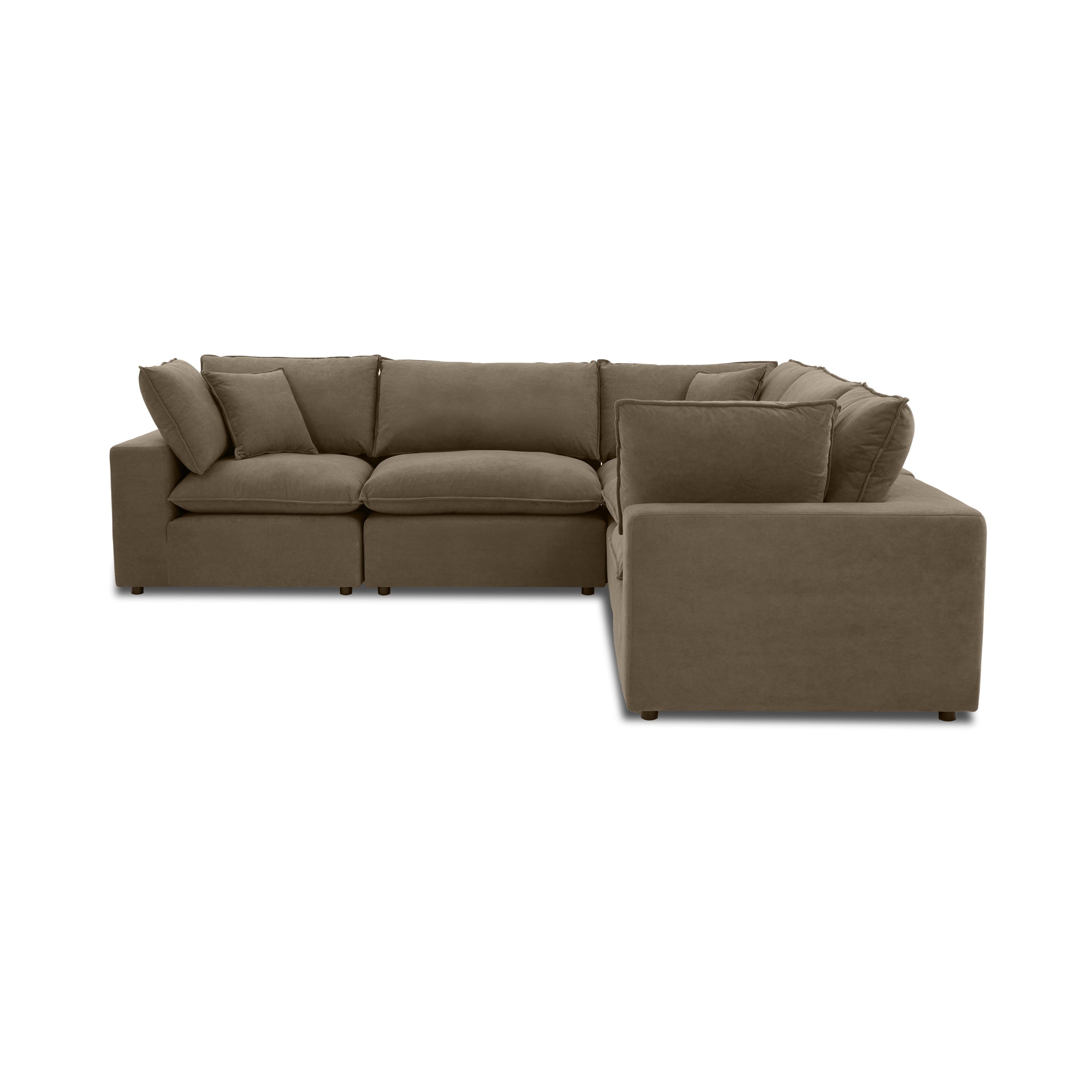 Cali 5-Piece Chocolate Brown Performance Velvet L-Sectional