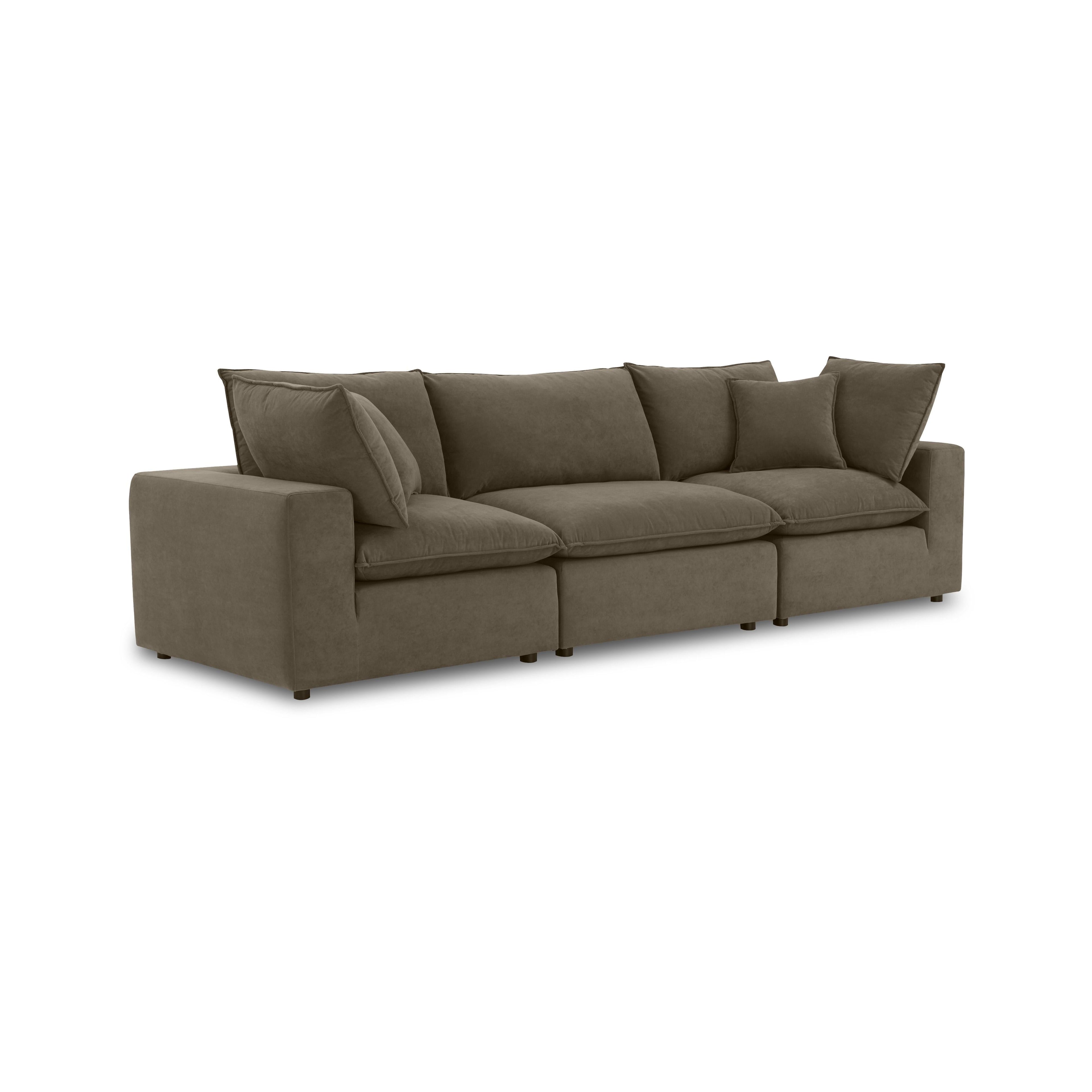 Cali 120 Chocolate Brown Performance Velvet Modular Sofa