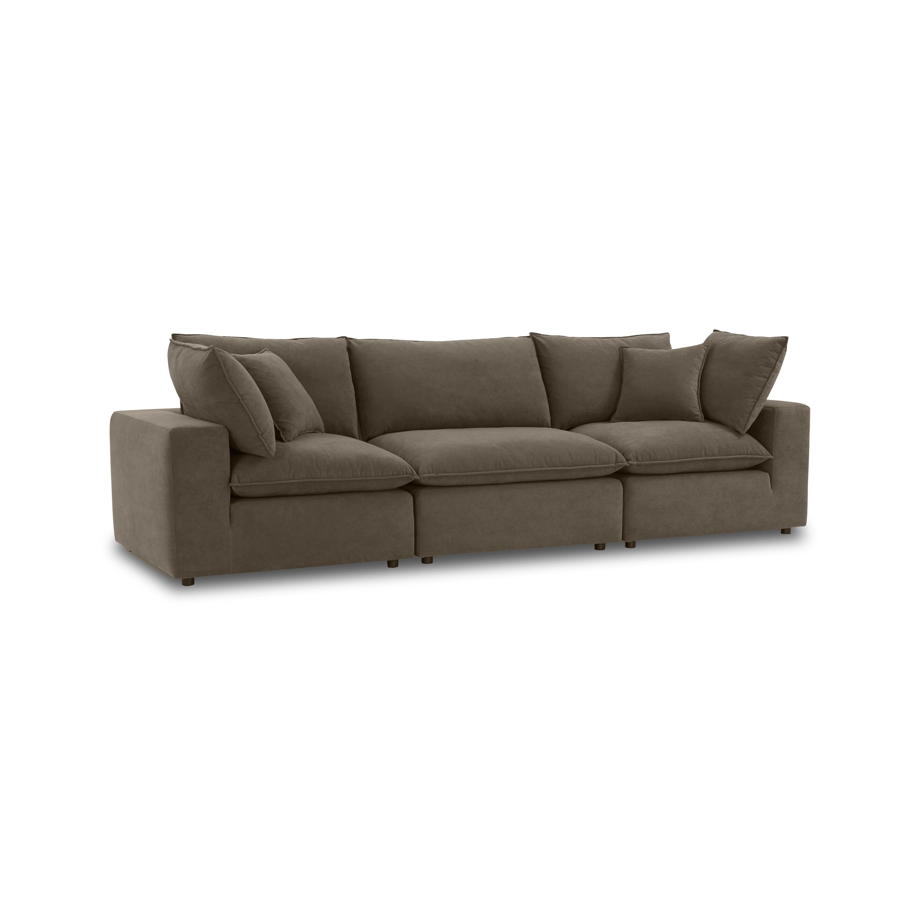 Cali 120 Chocolate Brown Performance Velvet Modular Sofa