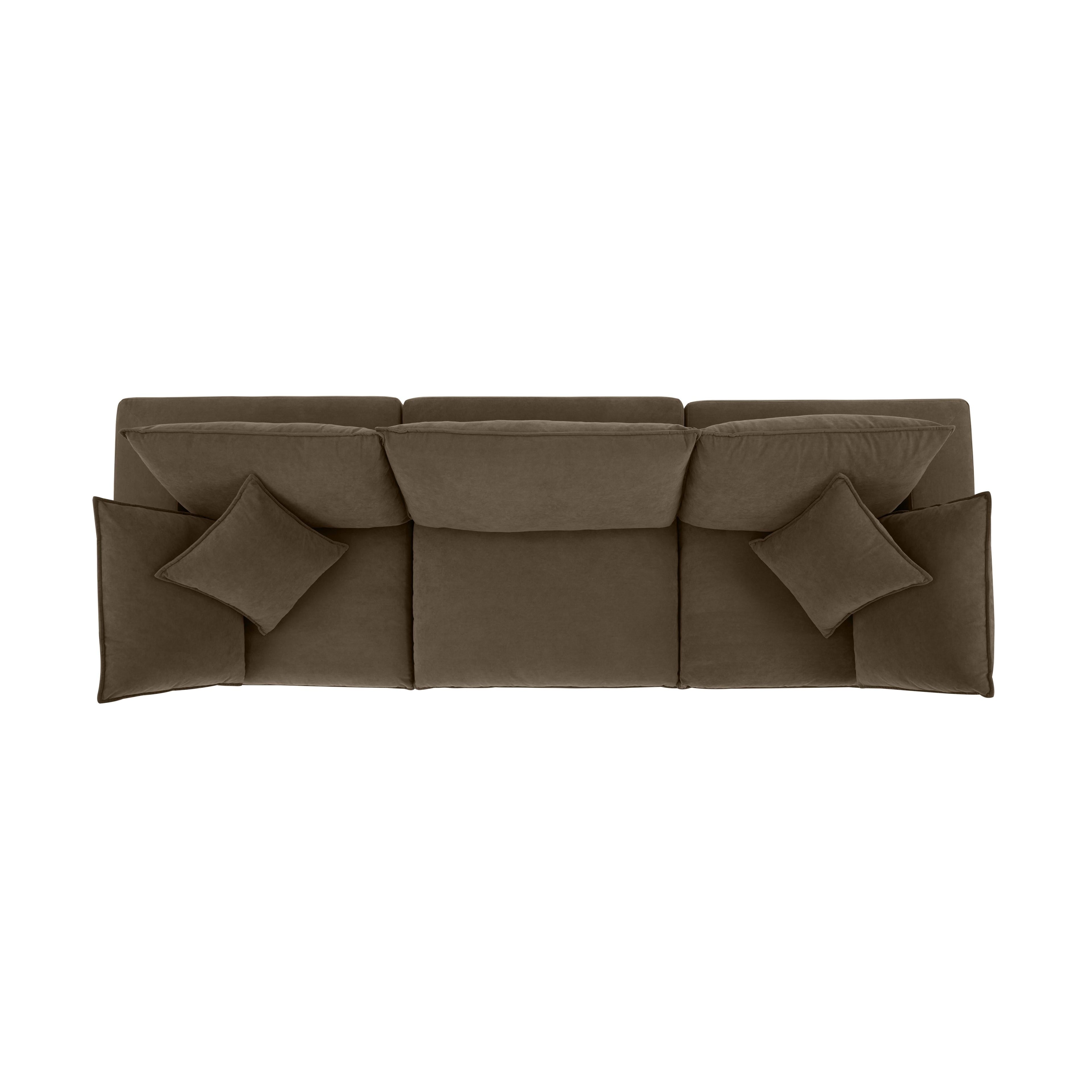 Cali 120 Chocolate Brown Performance Velvet Modular Sofa