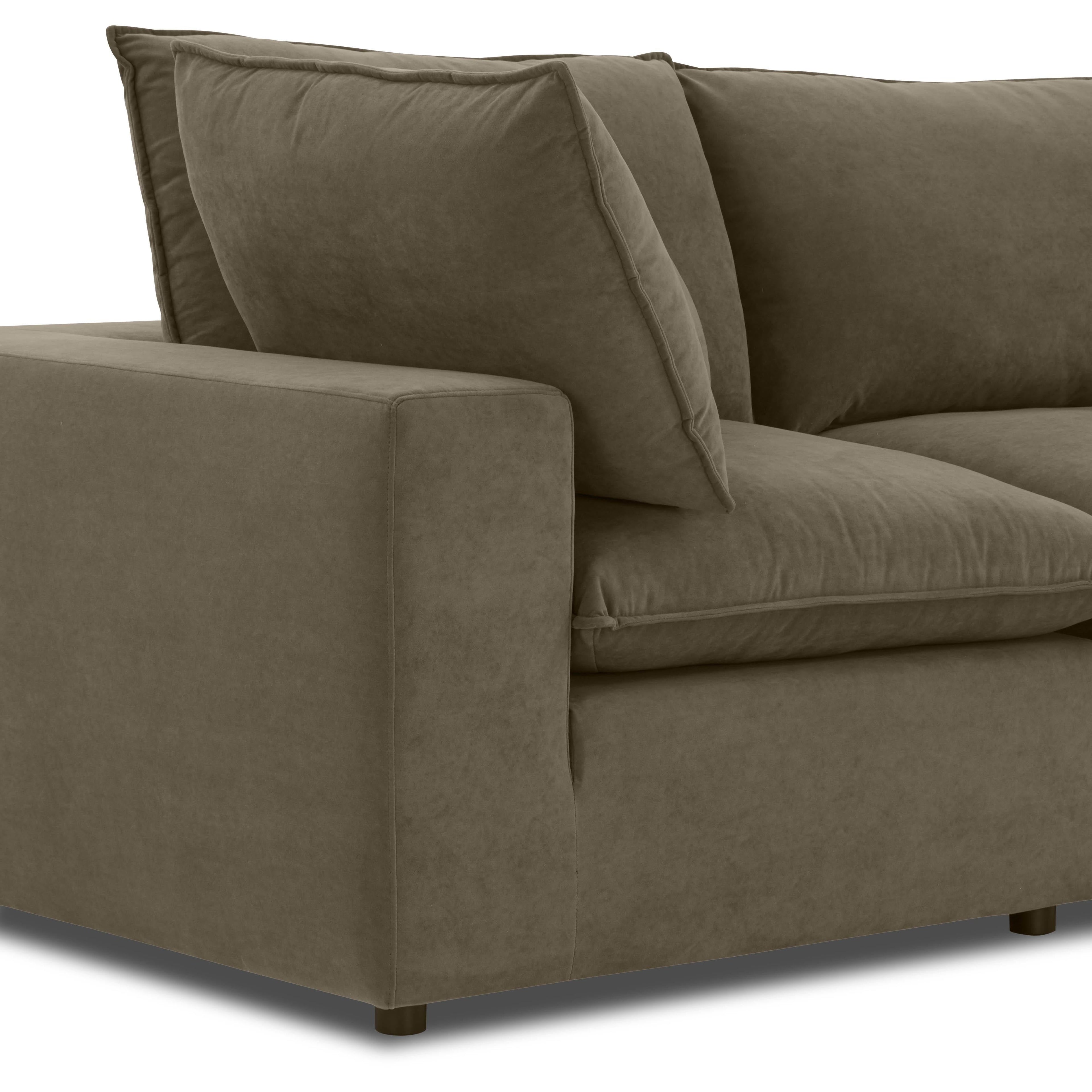 Cali 120 Chocolate Brown Performance Velvet Modular Sofa