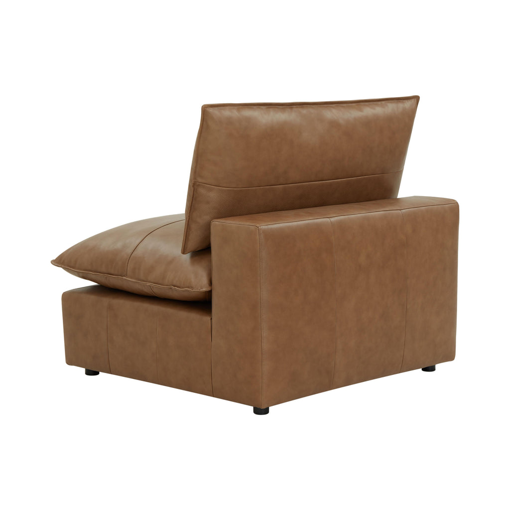 Cali Brown Leather Modular Armless Chair