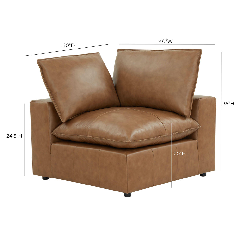 Cali Brown Leather Modular Corner Chair