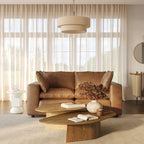 Cali 80 Brown Leather Modular Loveseat