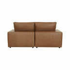 Cali 80 Brown Leather Modular Loveseat