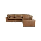 Cali 5-Piece Brown Leather Modular L-Sectional
