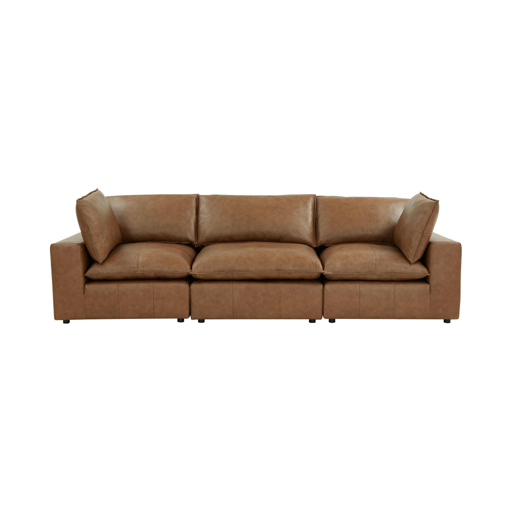 Cali 120 Brown Leather Modular Sofa