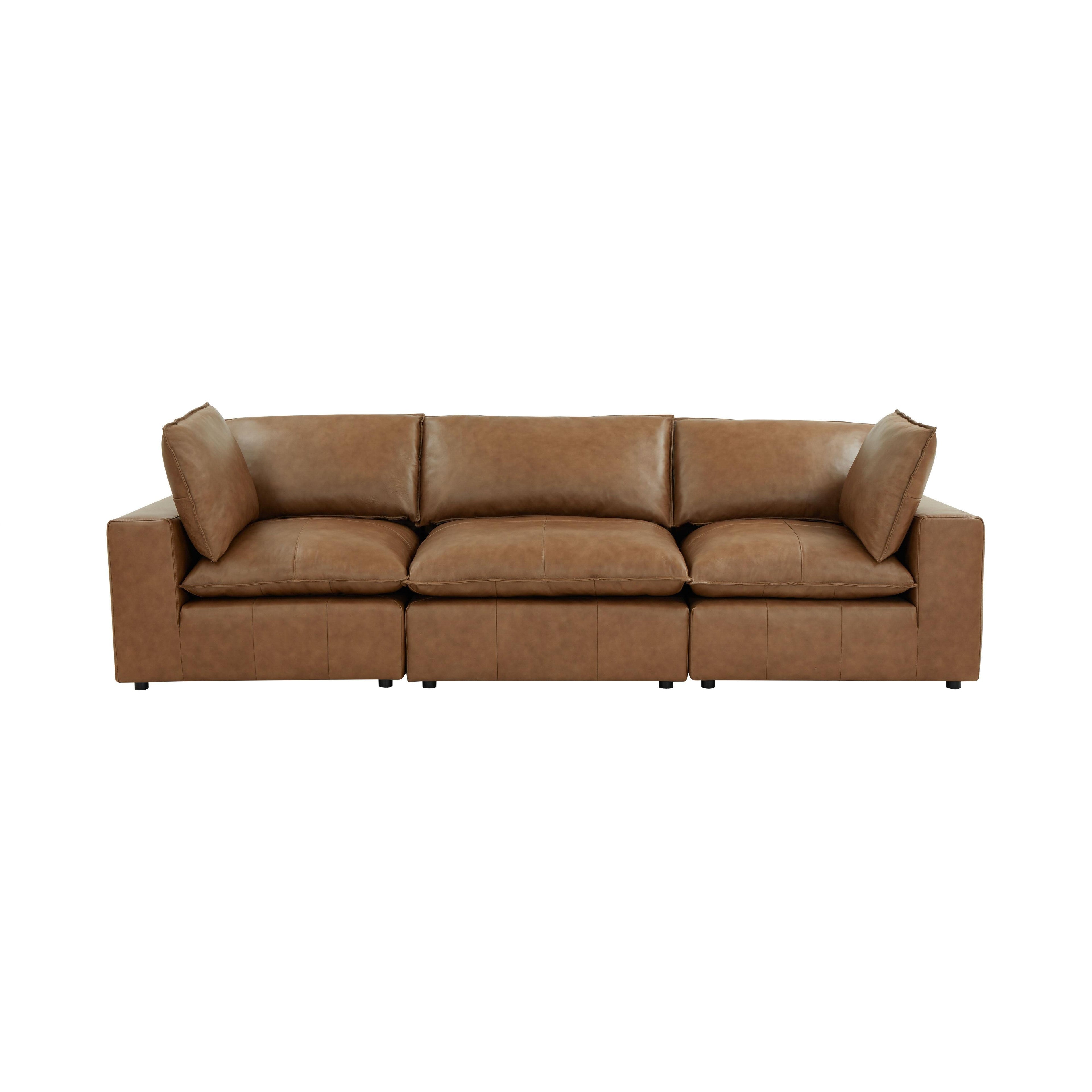 Cali 120 Brown Leather Modular Sofa