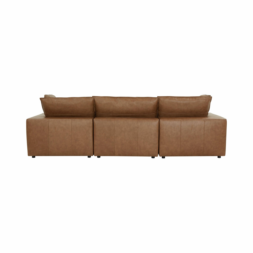 Cali 120 Brown Leather Modular Sofa
