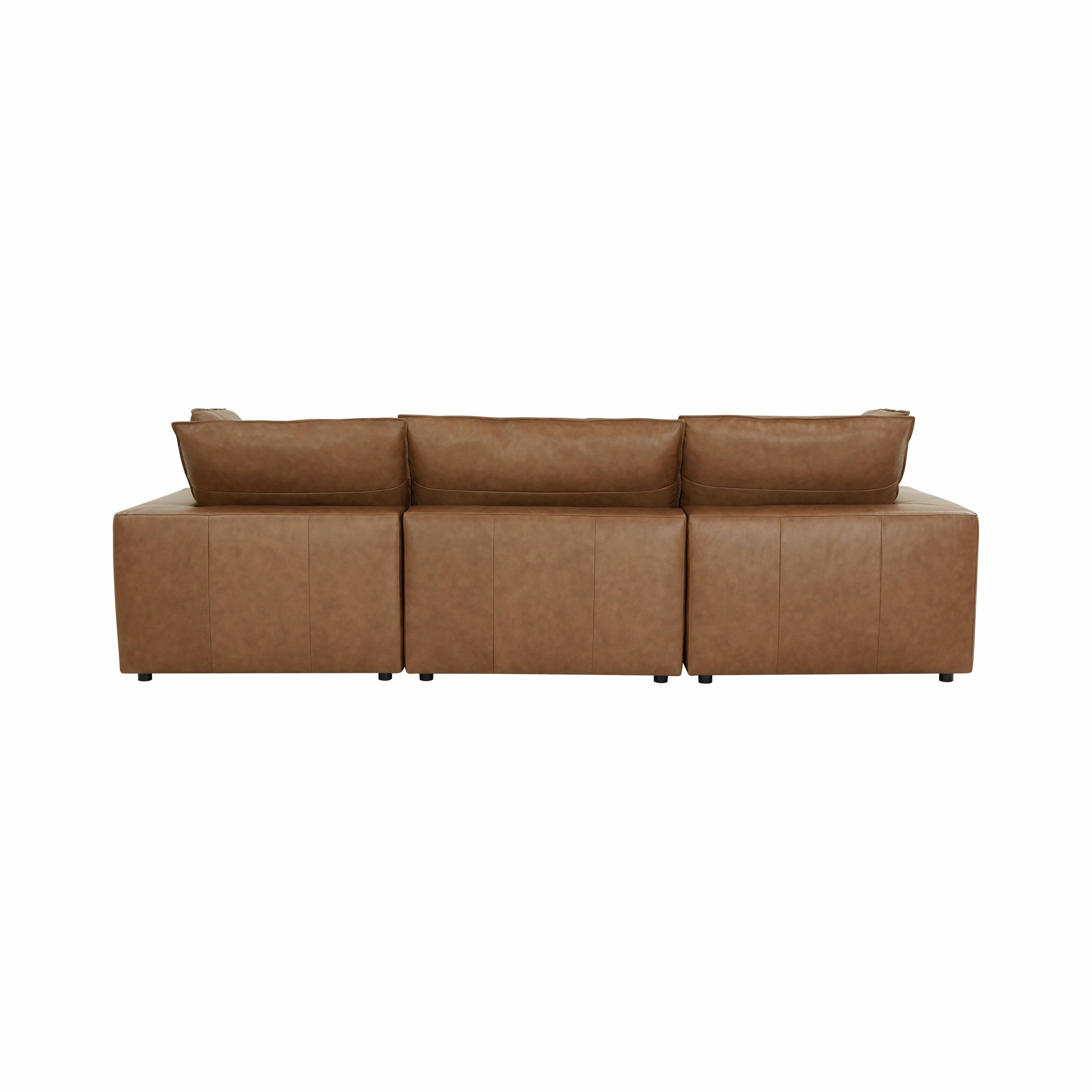 Cali 120 Brown Leather Modular Sofa