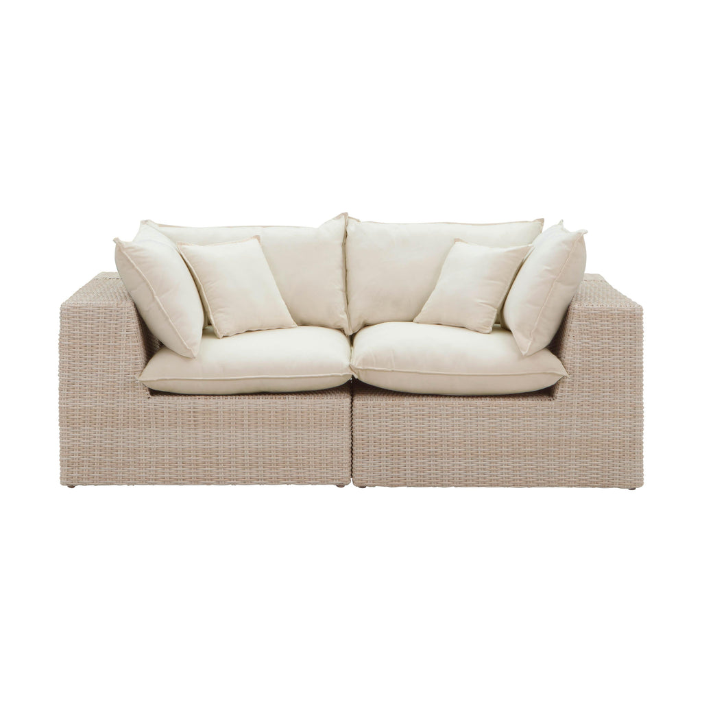 Cali 80 Natural Wicker Outdoor Modular Loveseat