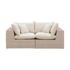 Cali 80 Natural Wicker Outdoor Modular Loveseat