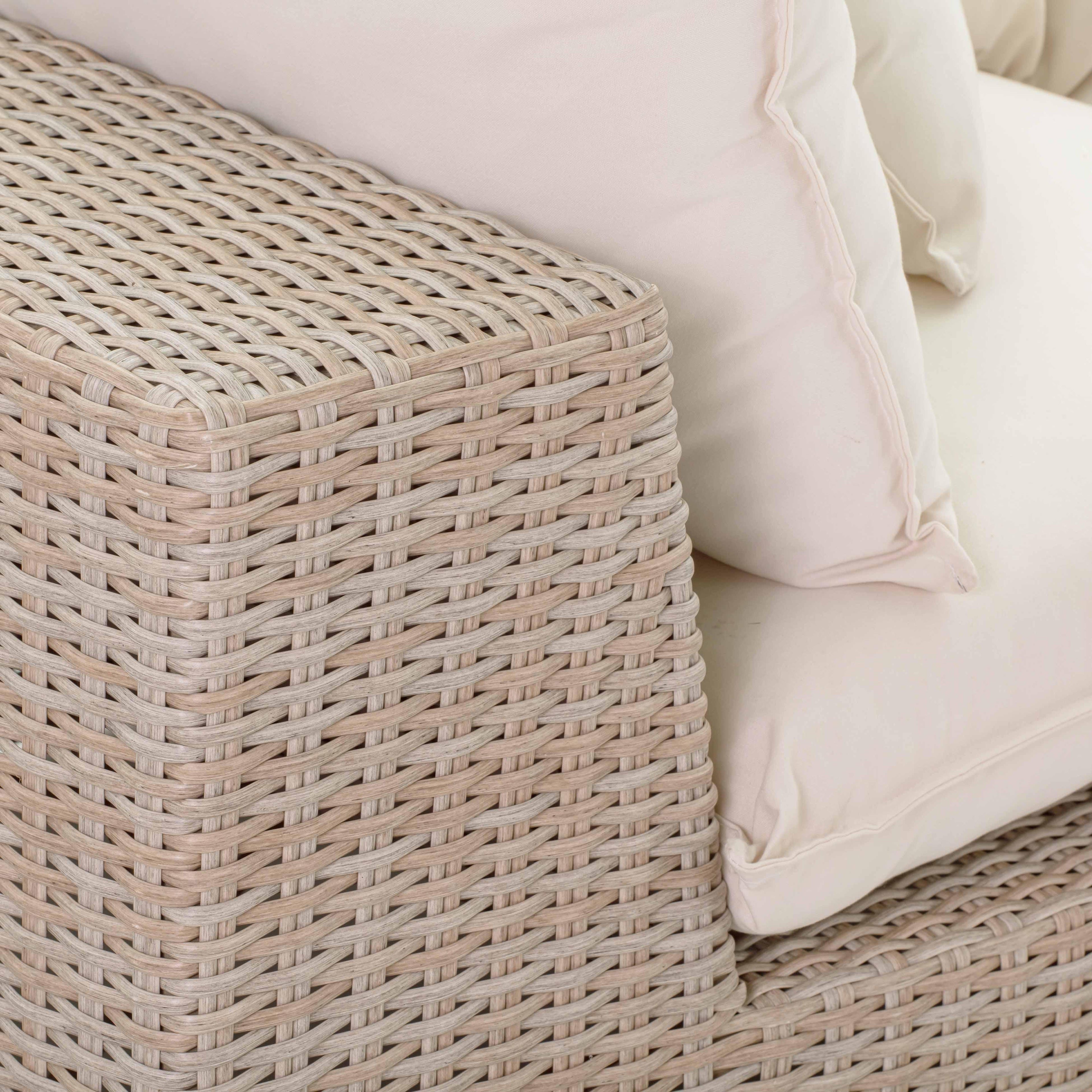 Cali 80 Natural Wicker Outdoor Modular Loveseat