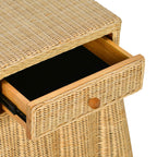 Pentra 25 Natural Rattan Nightstand With Drawer