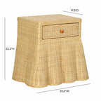 Pentra 25 Natural Rattan Nightstand With Drawer