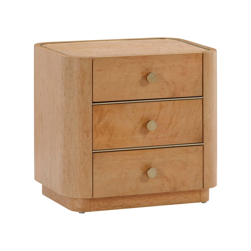 Abigail 22 Natural Birdseye Maple 3-Drawer Nightstand