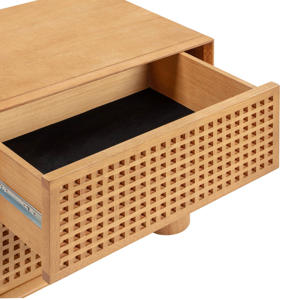 Miles 22 Natural Wood 2-Drawer Nightstand