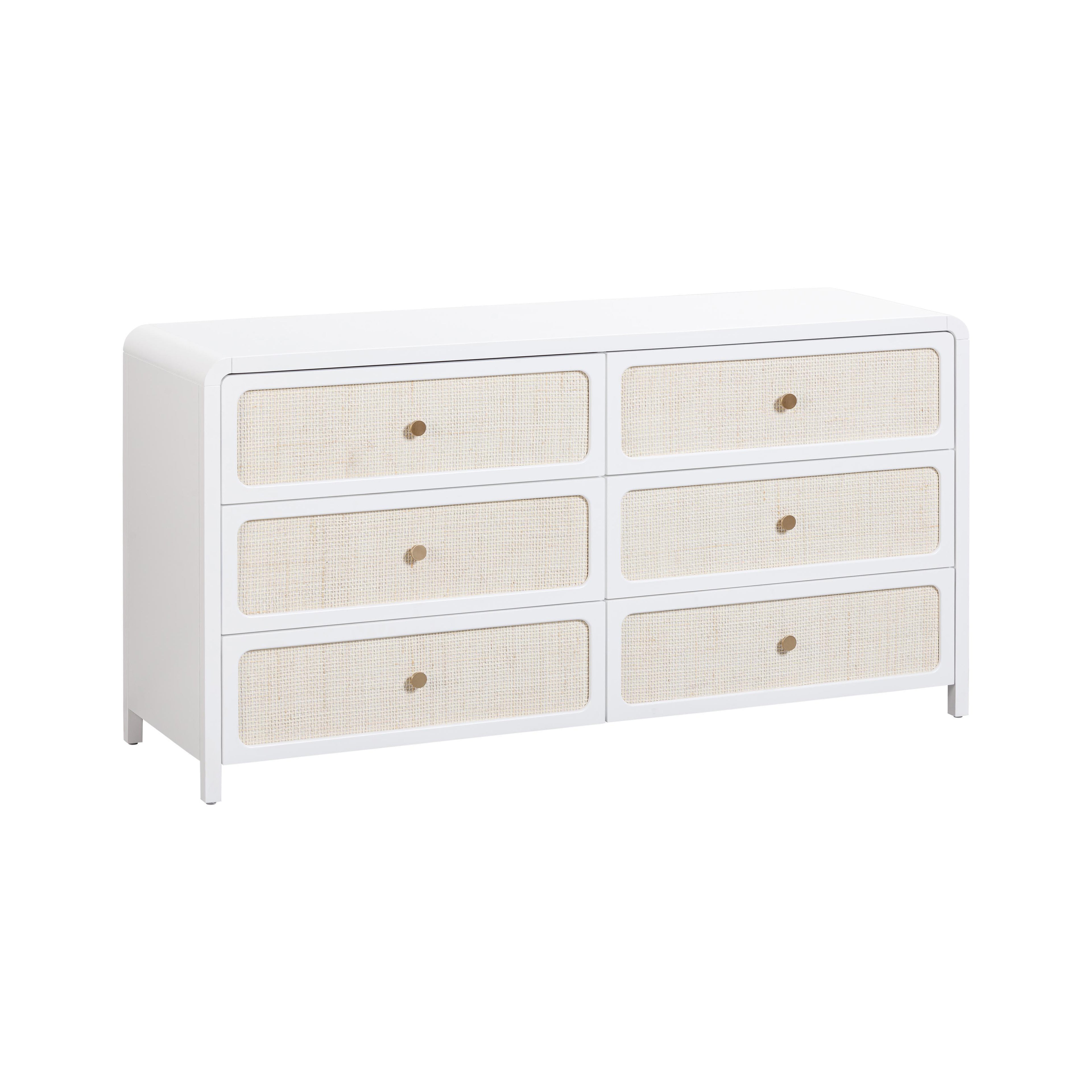 Patty 62 Rattan 6 Drawer Dresser