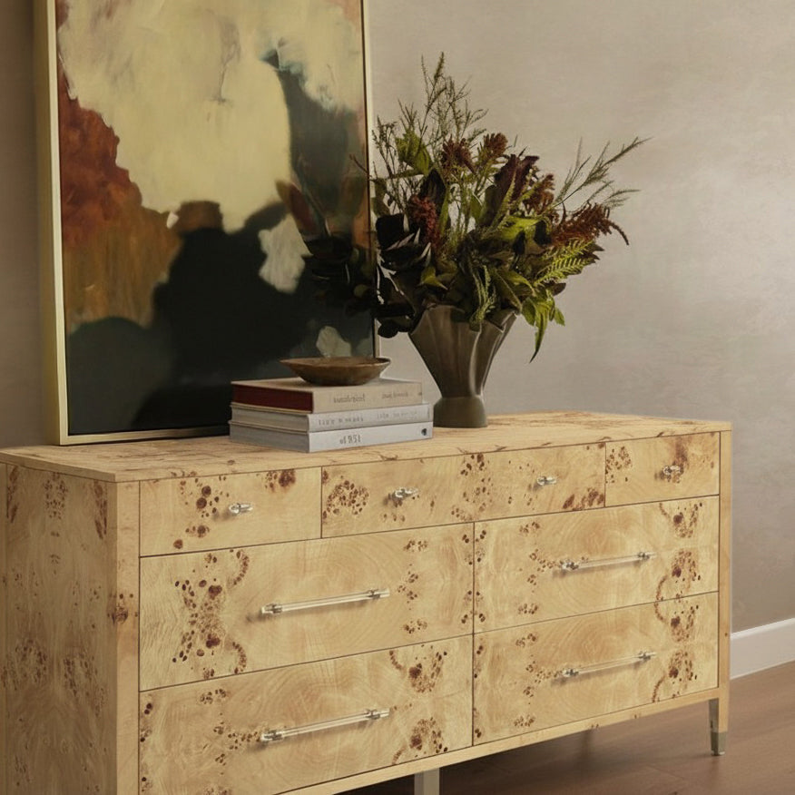 Brandyss 62 Burl 7-Drawer Dresser