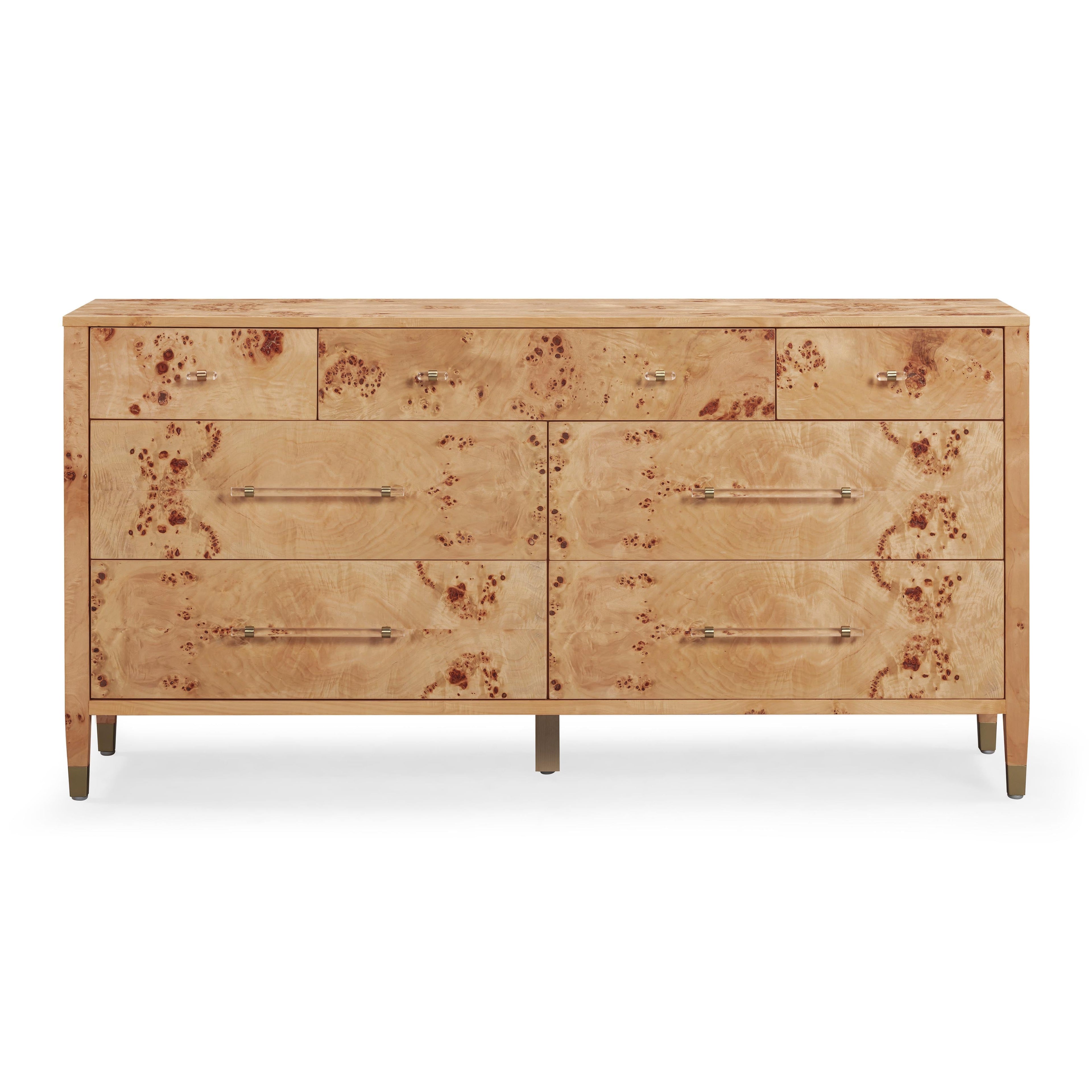 Brandyss 62 Burl 7-Drawer Dresser