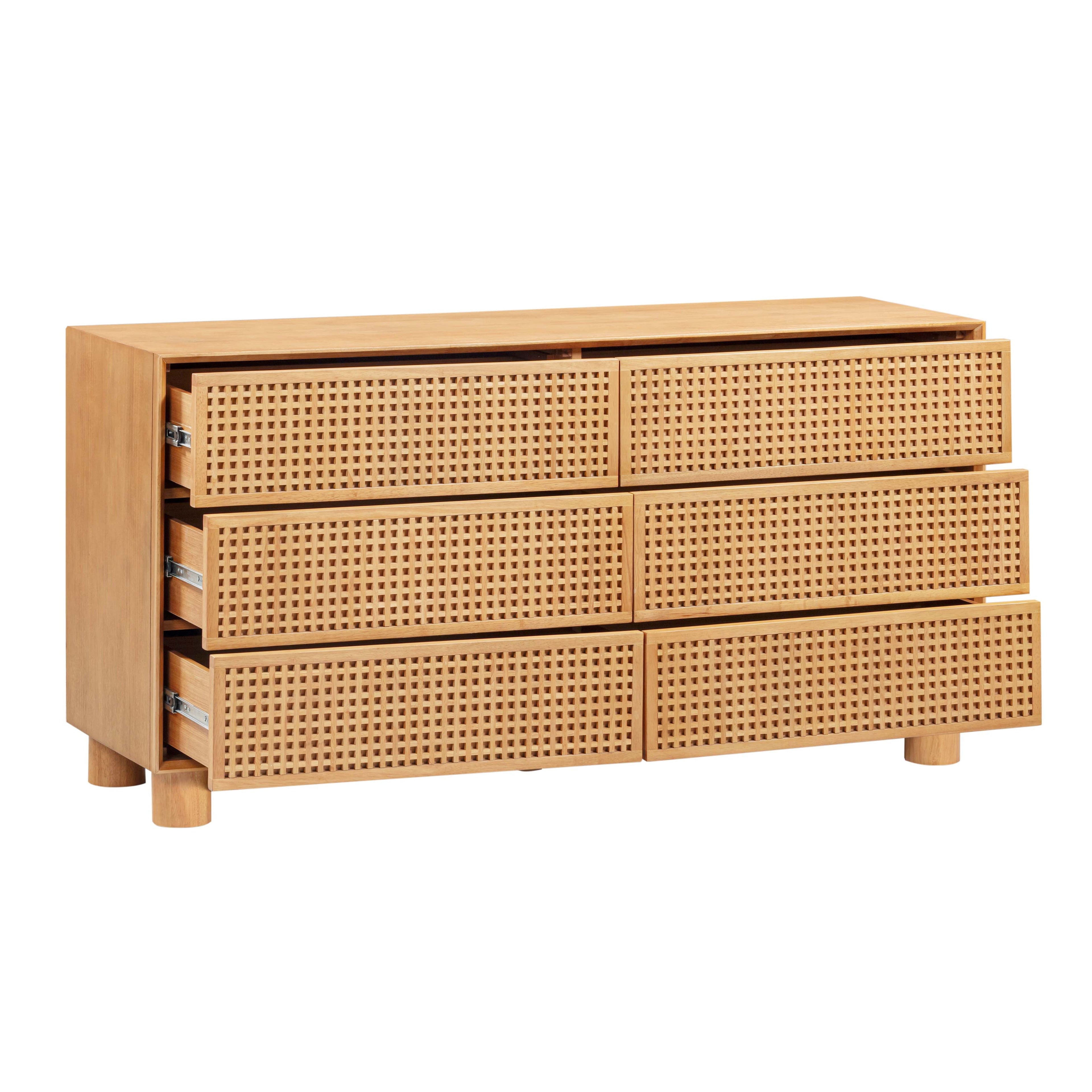 Miles 62 Natural Wood 6-Drawer Dresser