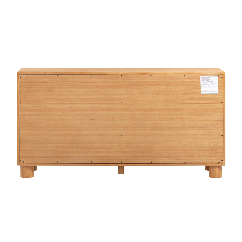 Miles 62 Natural Wood 6-Drawer Dresser