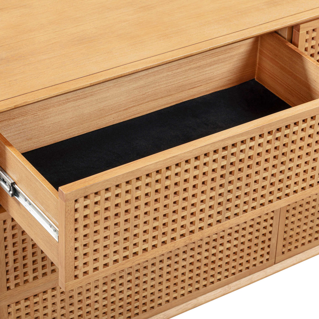 Miles 62 Natural Wood 6-Drawer Dresser