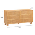 Miles 62 Natural Wood 6-Drawer Dresser