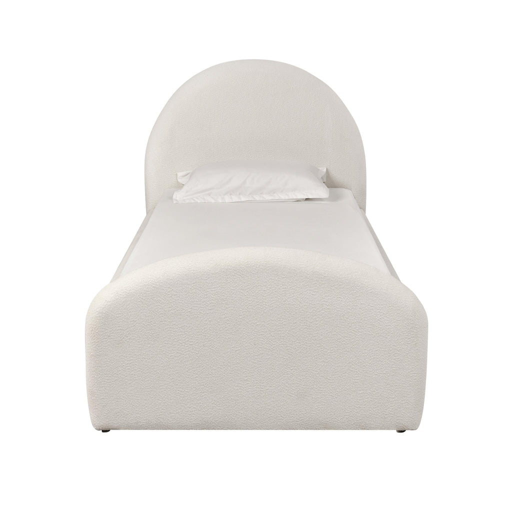 Moon Cream Boucle Twin Bed