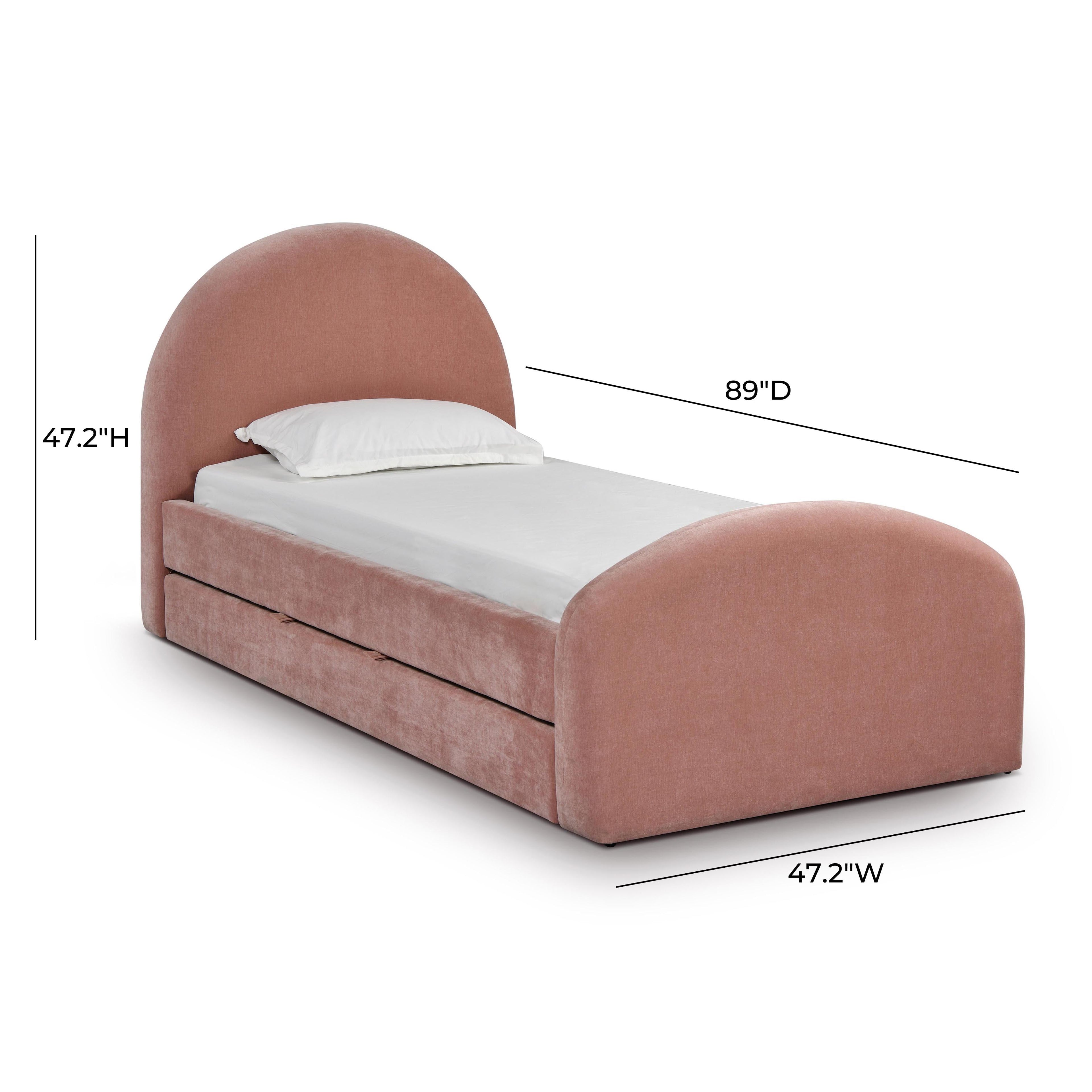 Moon Rose Upcycled Chenille Twin Trundle Bed