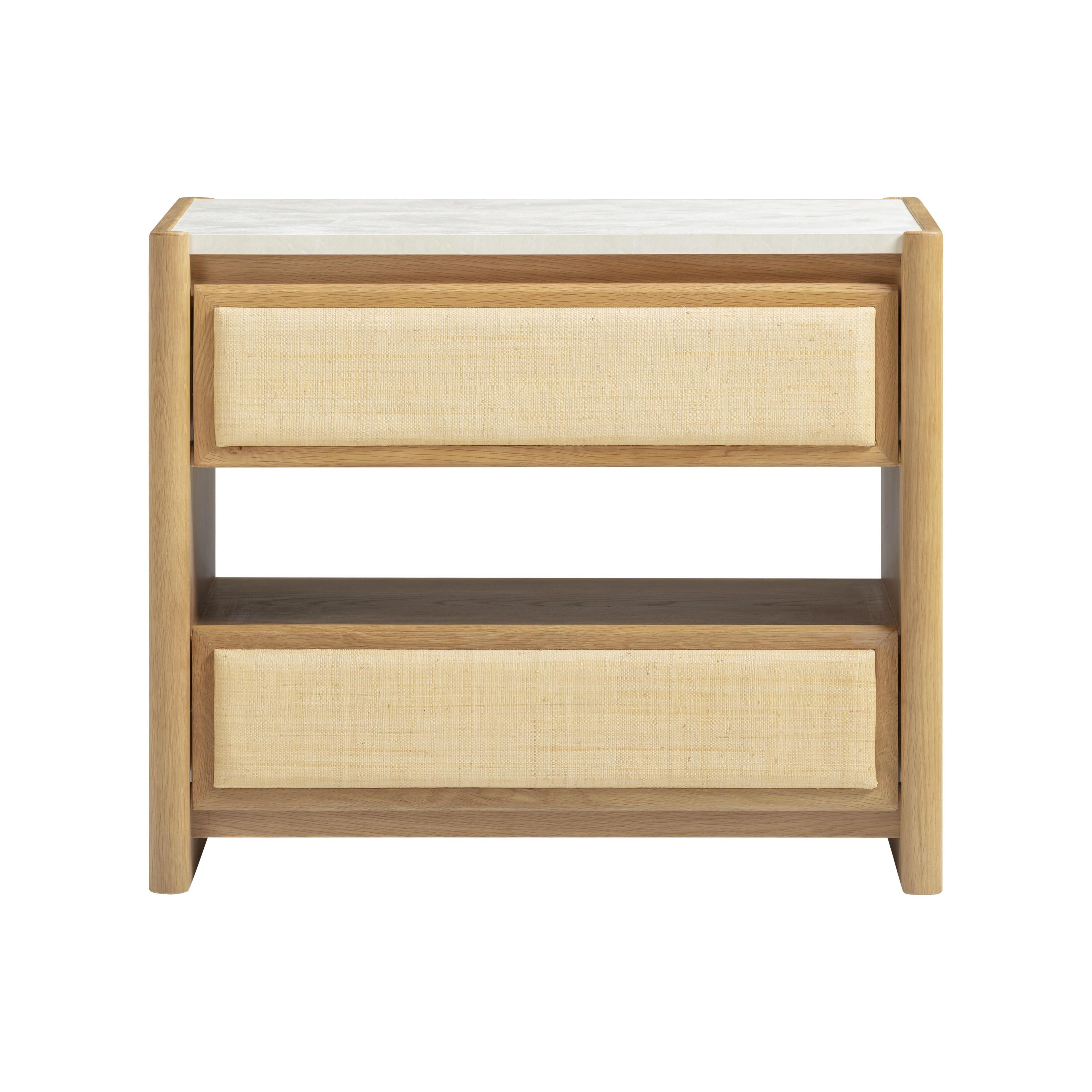 Paige 26 Natural Oak 2-Drawer Nightstand
