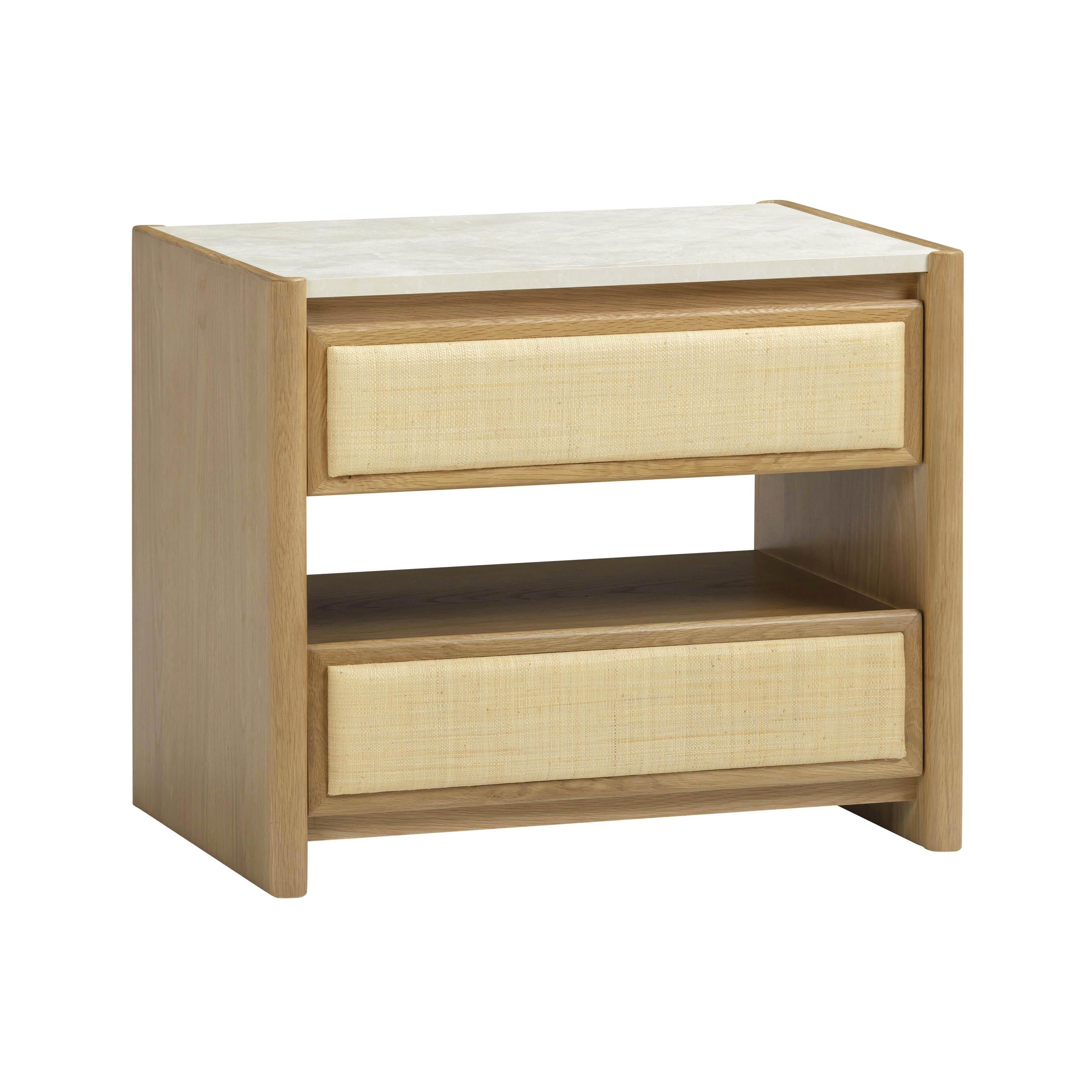 Paige 26 Natural Oak 2-Drawer Nightstand