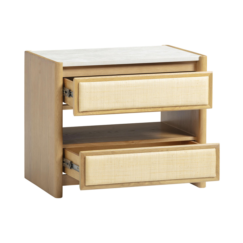 Paige 26 Natural Oak 2-Drawer Nightstand