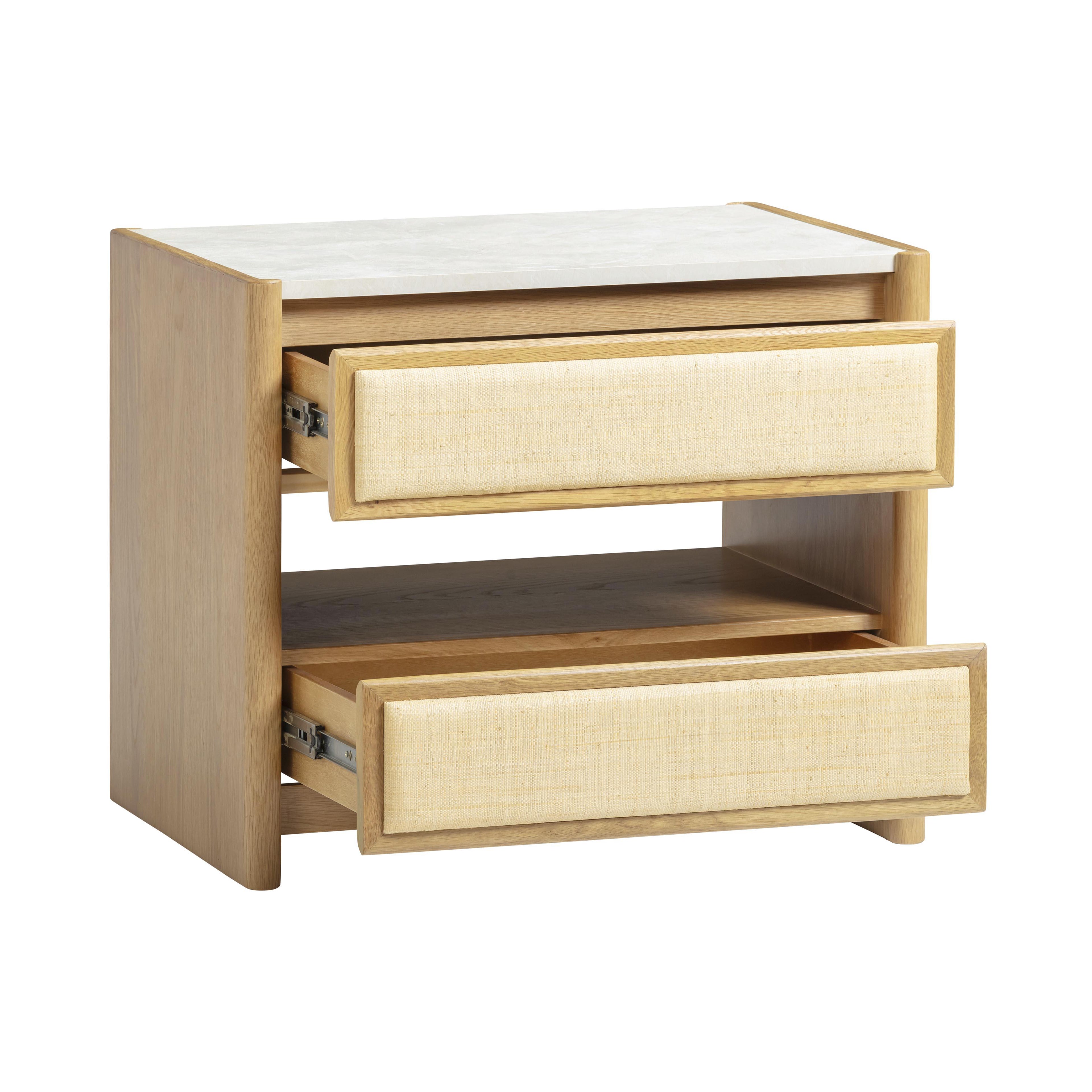 Paige 26 Natural Oak 2-Drawer Nightstand