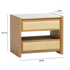 Paige 26 Natural Oak 2-Drawer Nightstand