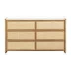 Paige 56 Natural Oak 6-Drawer Dresser