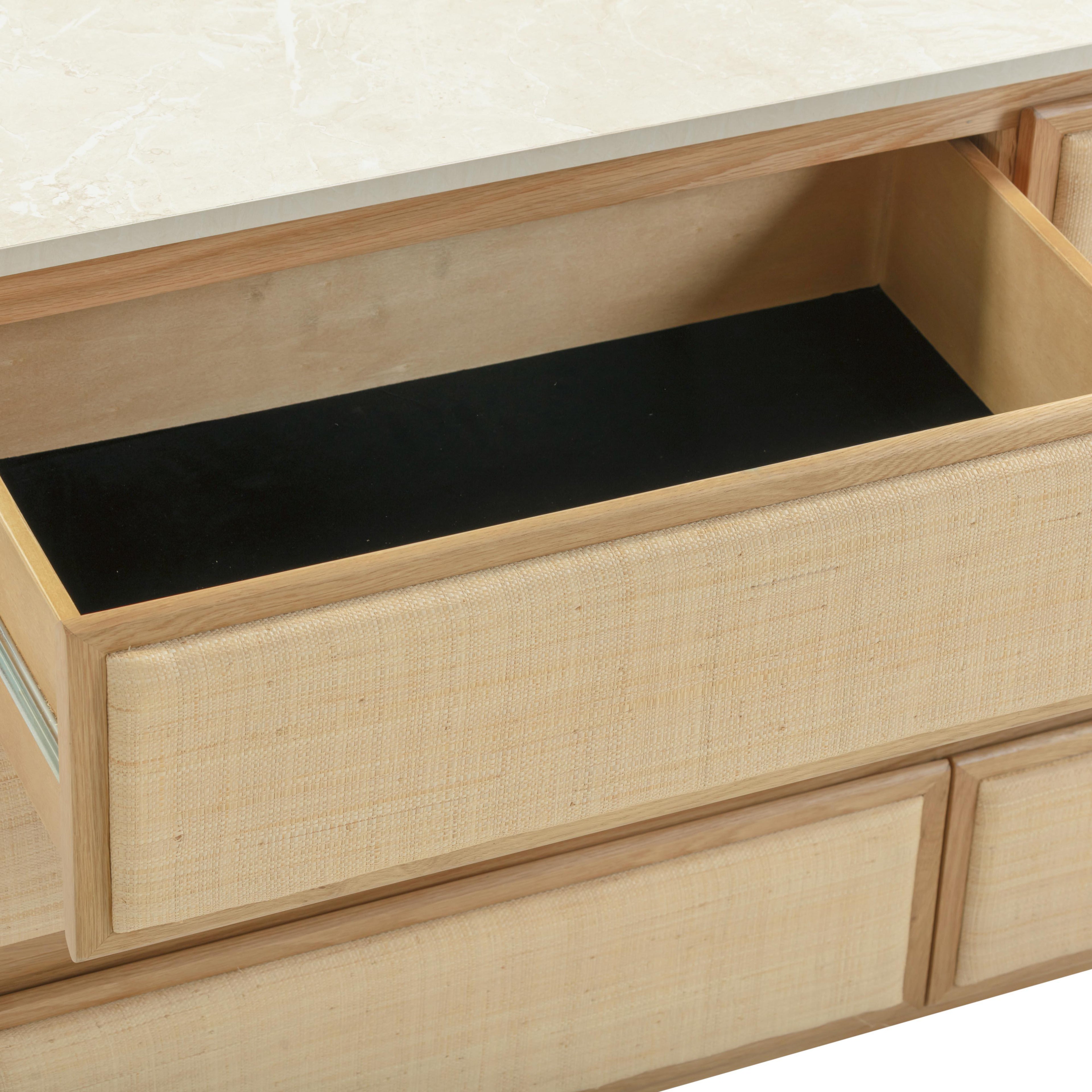 Paige 56 Natural Oak 6-Drawer Dresser