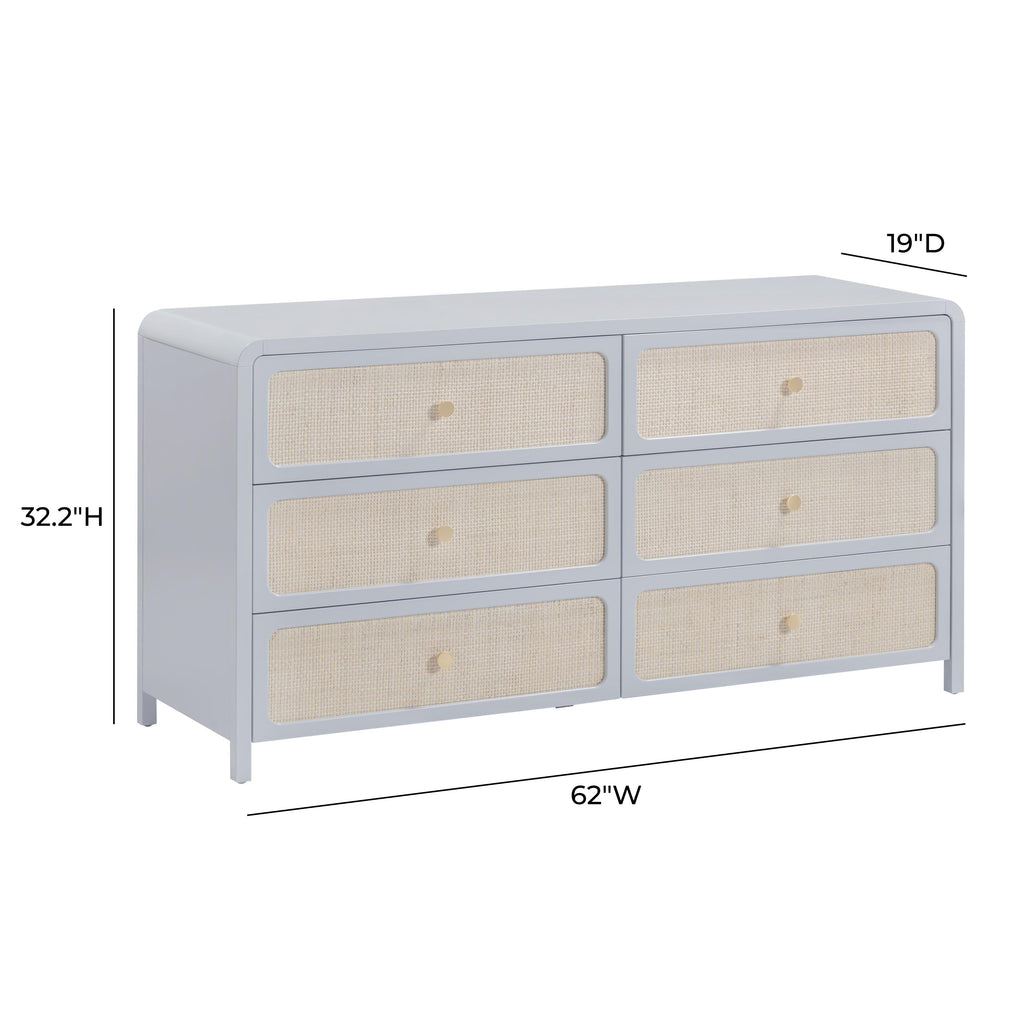 Patty 62 Rattan 6 Drawer Dresser