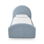 Moon Chambray Blue Chenille Twin Bed