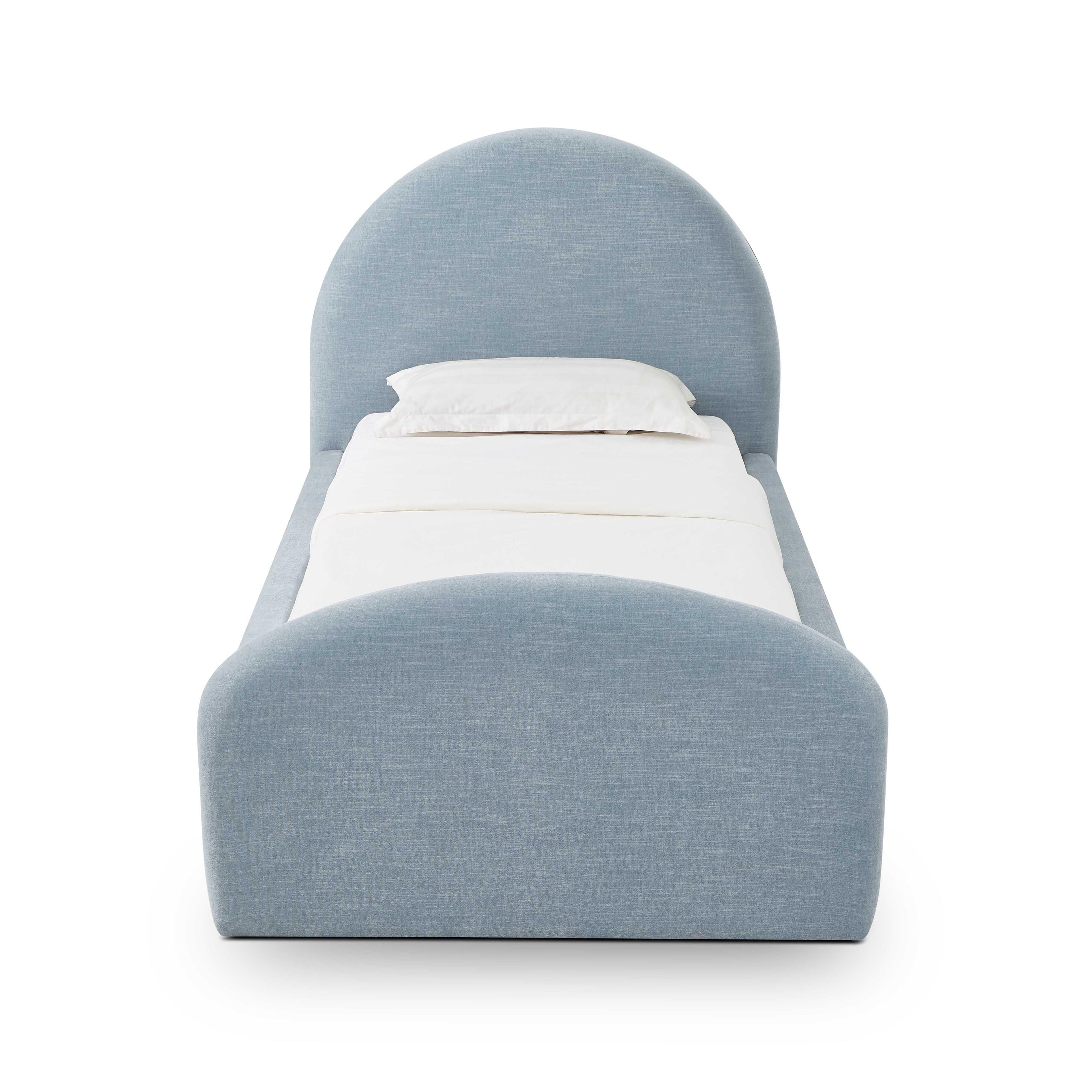 Moon Chambray Blue Chenille Twin Bed